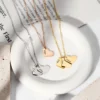 Custom Name Necklace Personalized Heart Pendant Overlapping Fashion Sweet Stainless Steel Couple Women Birthday Jewelry